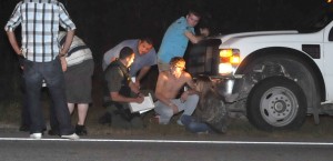 Cars collide after running stop sign in Hosford Friday