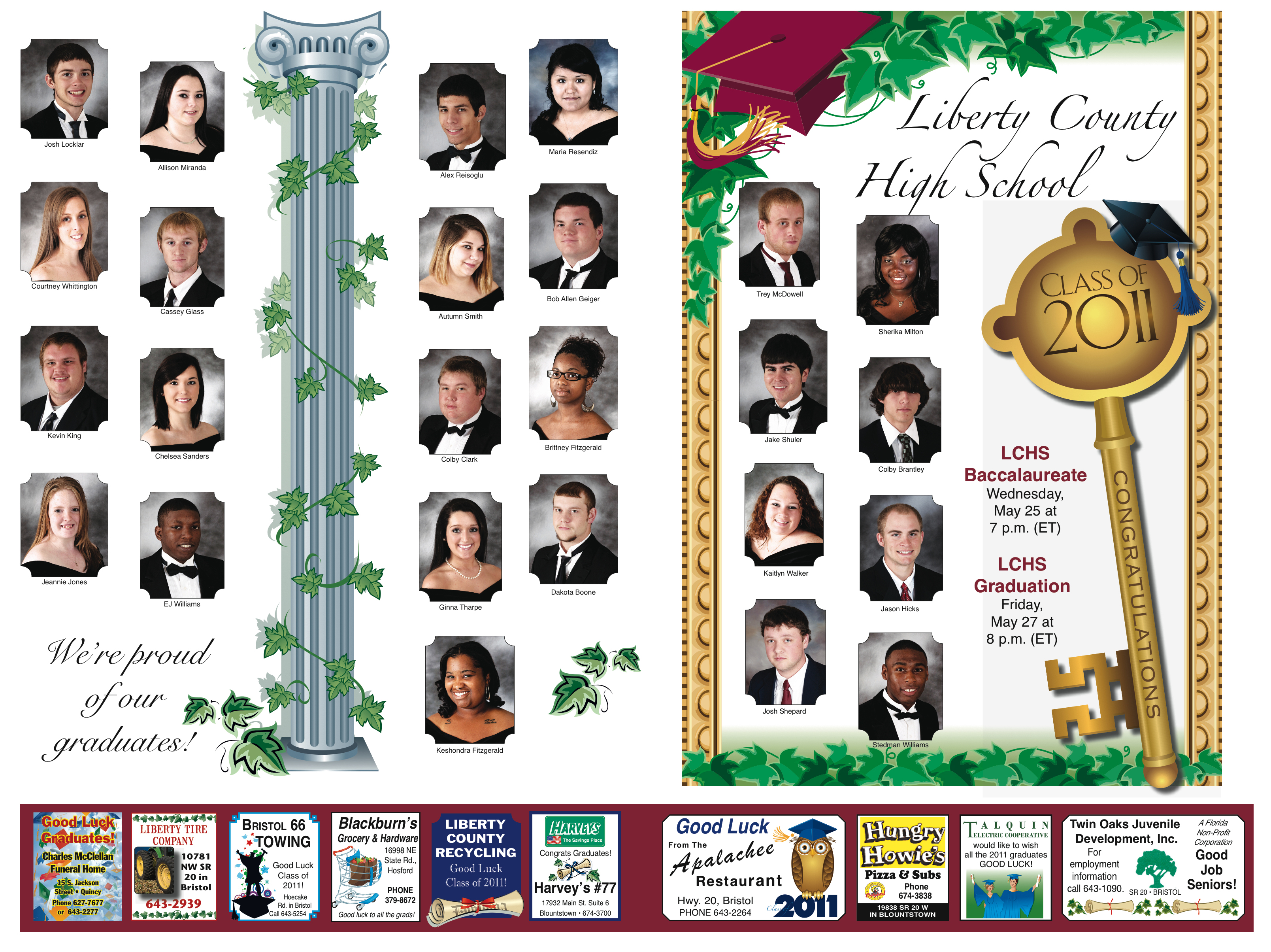 Liberty County High School Class of 2011 Graduation Keepsake