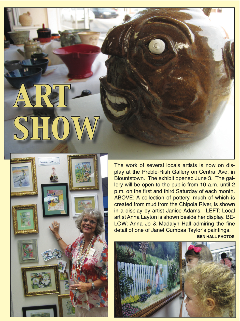 Art Show at Preble-Rish Gallery in Blountstown