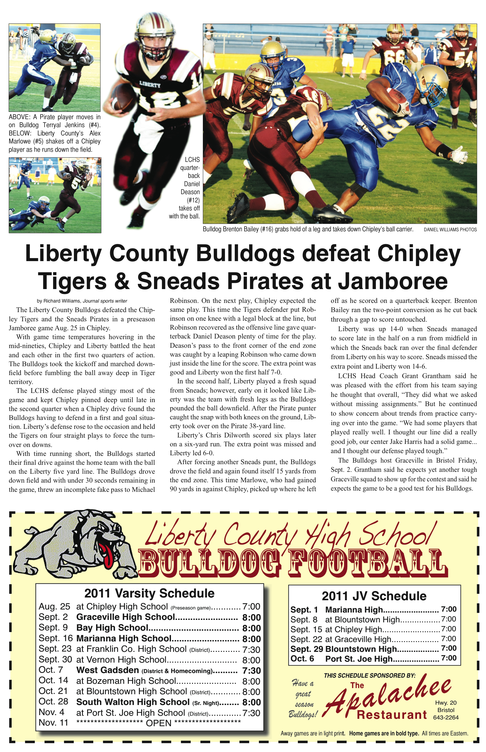 Liberty County Bulldogs defeat Chipley Tigers & Sneads Pirates at Jamboree